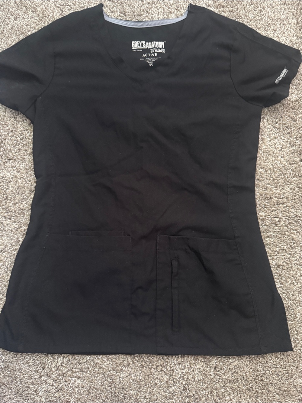 Set Grey's Anatomy Black V-Neck Short Sleeve Scrub Top and pants